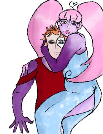 half body flat colour half body flat colour